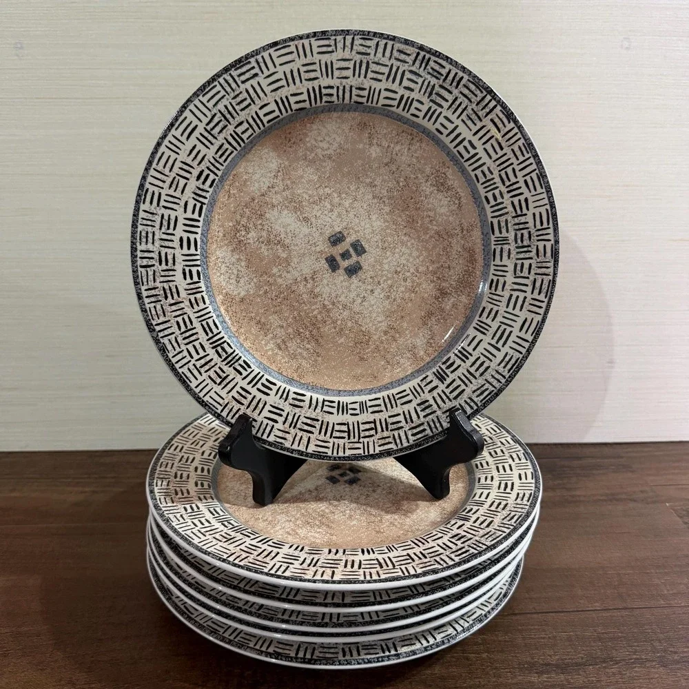 VTG Sakura Terrain Salad Plates Set of 6, Sue Zipkin Oneida 8.25